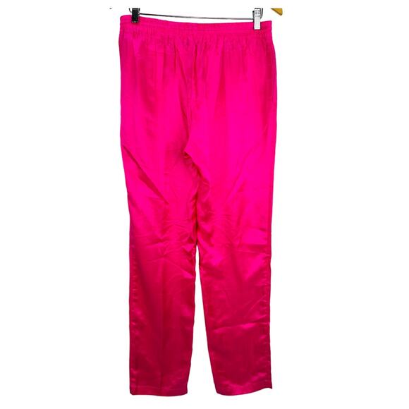 Hale Bob Ceres Silk Straight Fit Pant in Hot Pink size Medium - Picture 6 of 7
